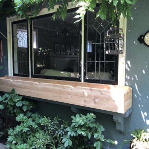Cedar window box custom woodwork