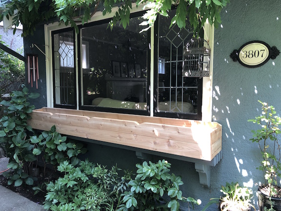 Cedar window box custom woodwork